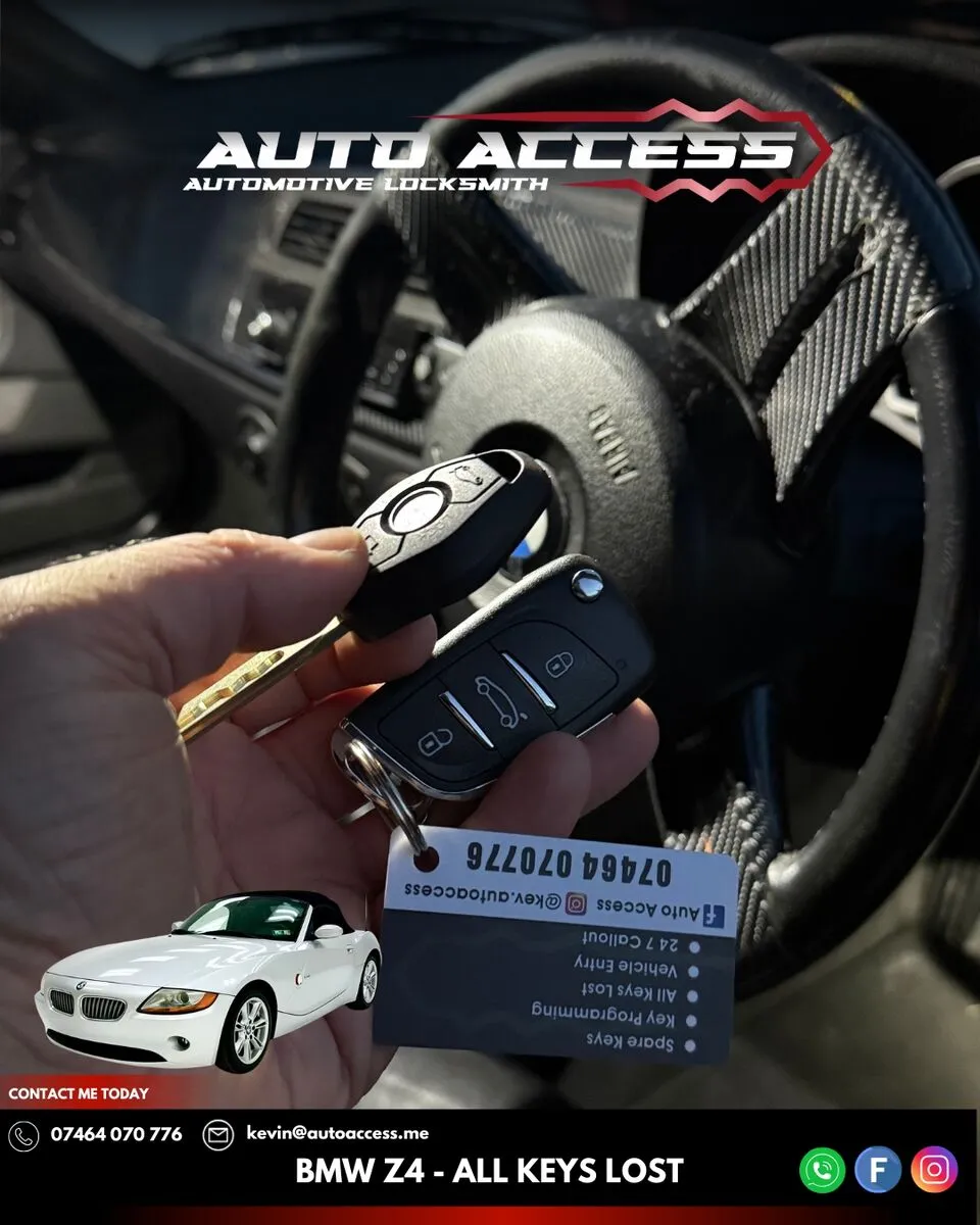 BMW Z4 all keys lost replacement by Auto Access in Durham