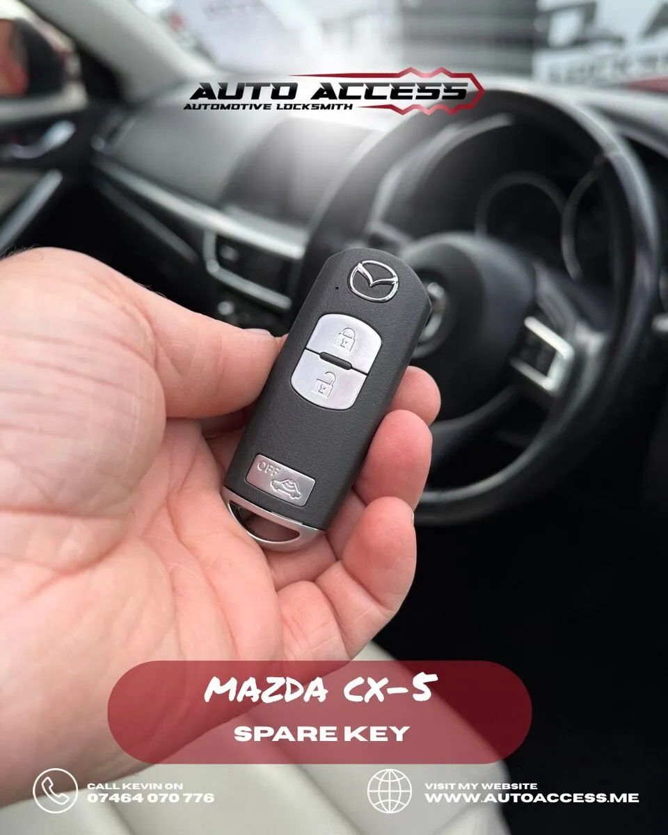 Mazda CX-5 spare key cut and programmed by Auto Access auto locksmith in West Park, Darlington