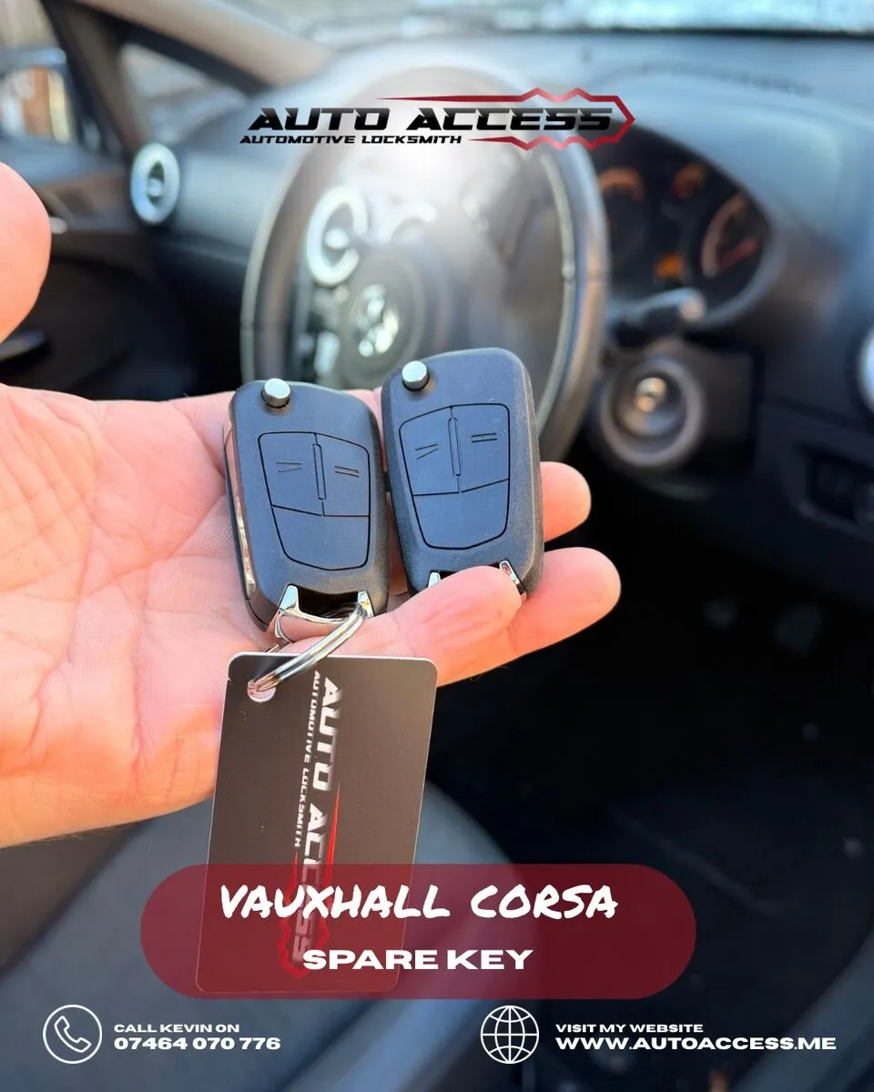 Vauxhall Corsa 2 spare keys supplied and programmed by Auto Access auto locksmith in Pelton Fell, Durham