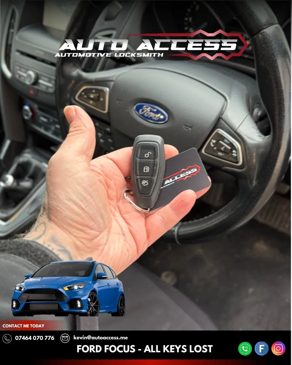 Ford Focus all keys lost replacement by Auto Access in Newcastle