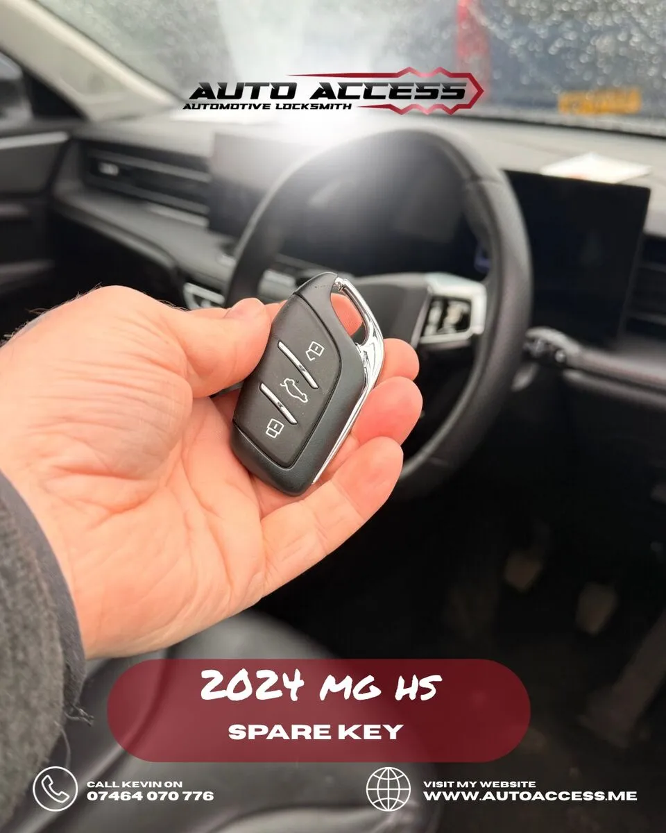 MG HS spare key cut and programmed by Auto Access auto locksmith in South Bank, Middlesbrough