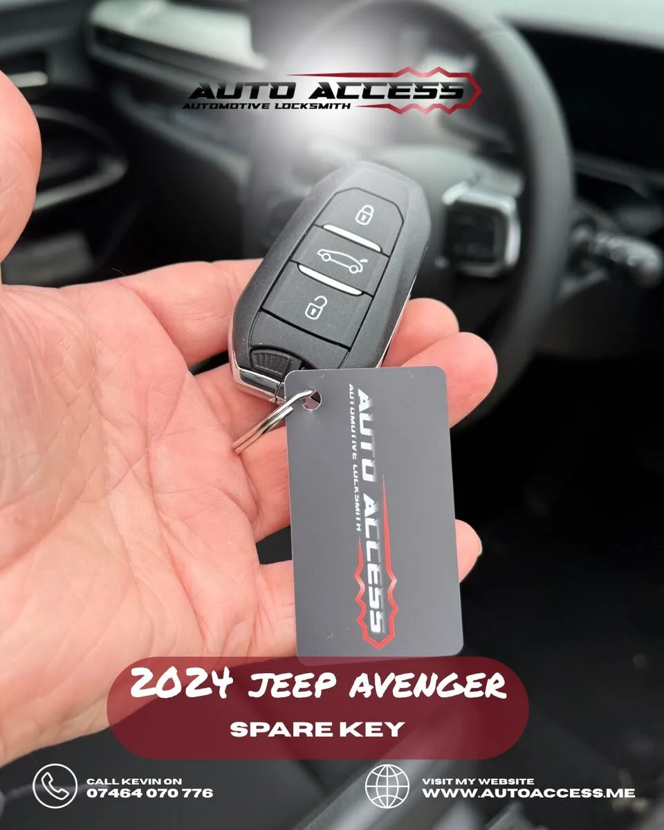 Jeep Avenger spare key cut and programmed by Auto Access auto locksmith in Jesmond, Newcastle