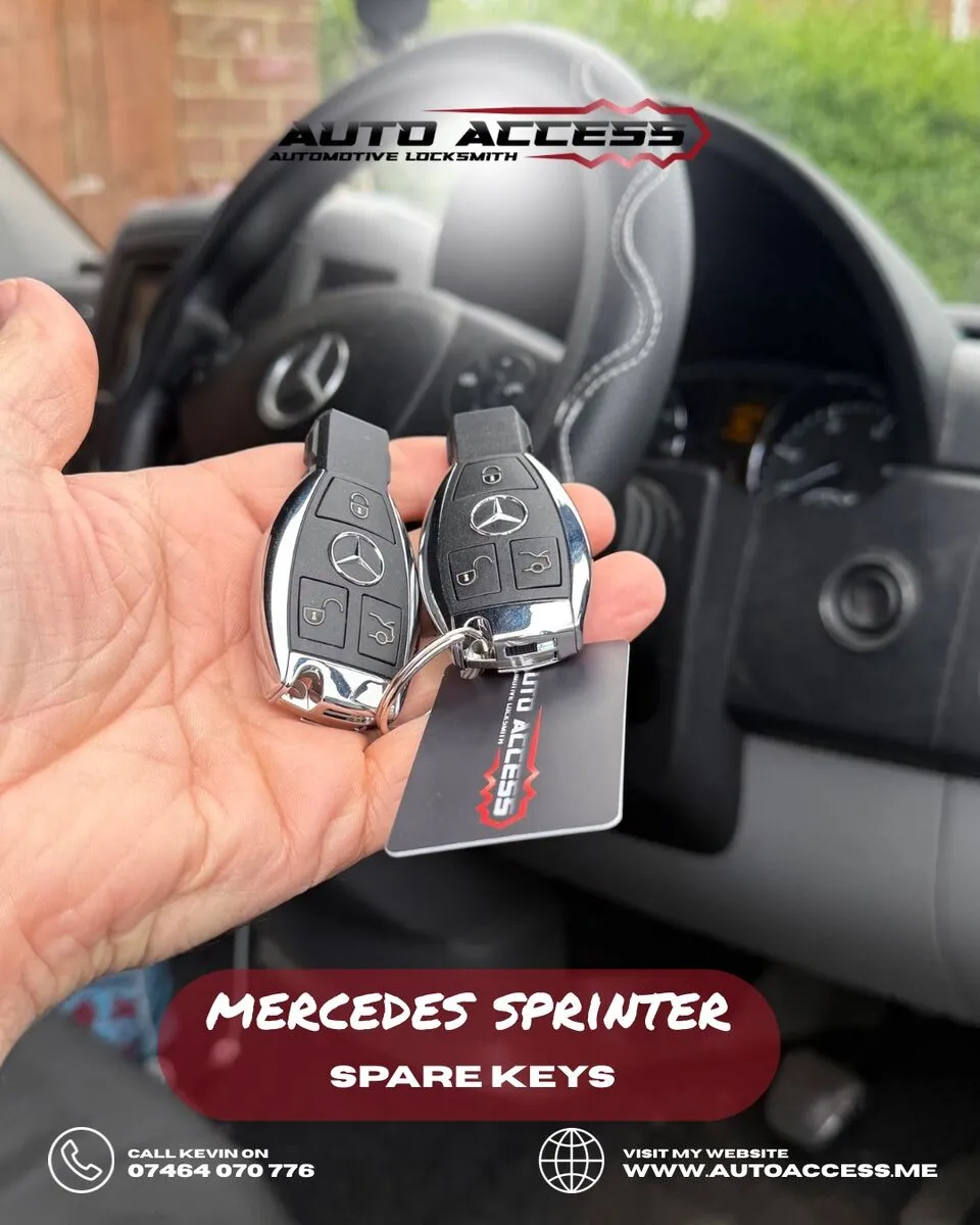 Mercedes Sprinter spare keys cut and programmed by Auto Access auto locksmith in Byker, Newcastle