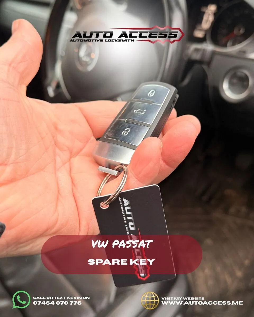 VW Passat spare key cut and programmed by Auto Access auto locksmith in Norton, Stockton on Tees