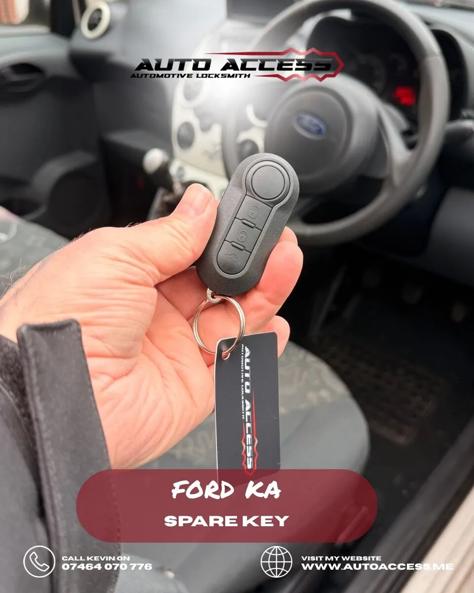 Ford Ka spare key cut and programmed by Auto Access auto locksmith in Houghton le Spring, Sunderland