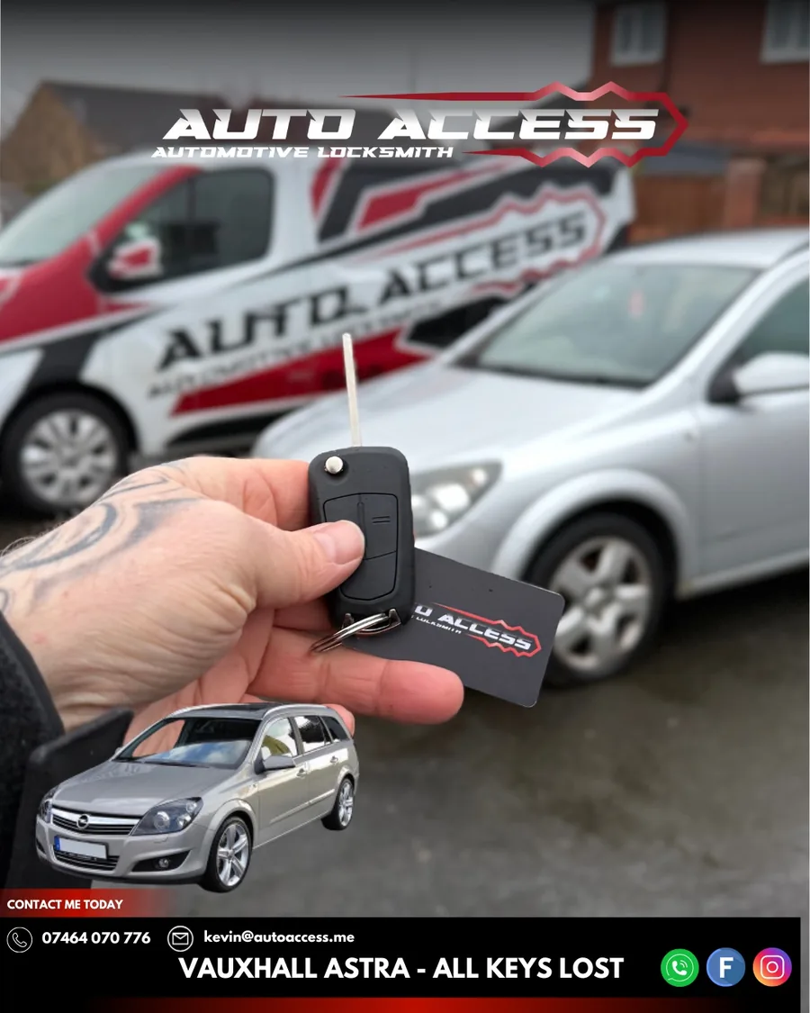 Vauxhall Astra all keys lost car key replacement by Auto Access auto locksmith in South Shields