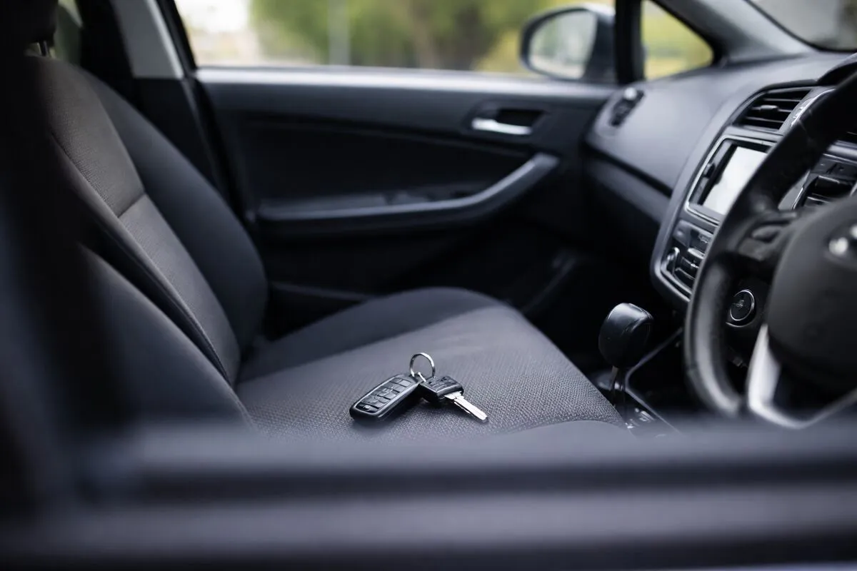 Car keys locked inside a vehicle, an emergency car lockout handled by Auto Access across the North East