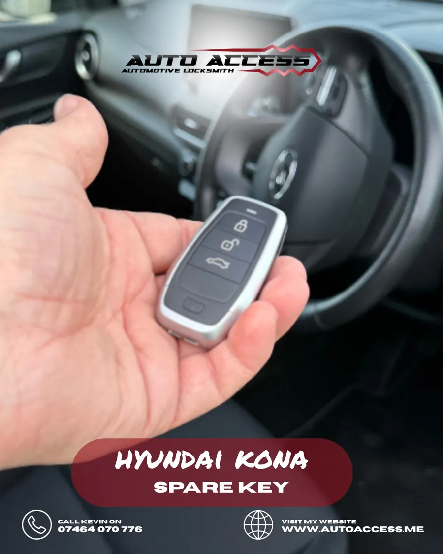 Hyundai Kona spare smart key supplied and programmed on site by Auto Access in Newcastle, North East